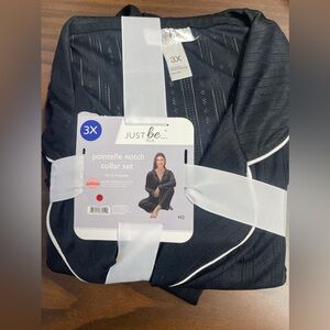 Plus size Womens  Pajamas Loungewear Two-piece Sleepwear Button-Down